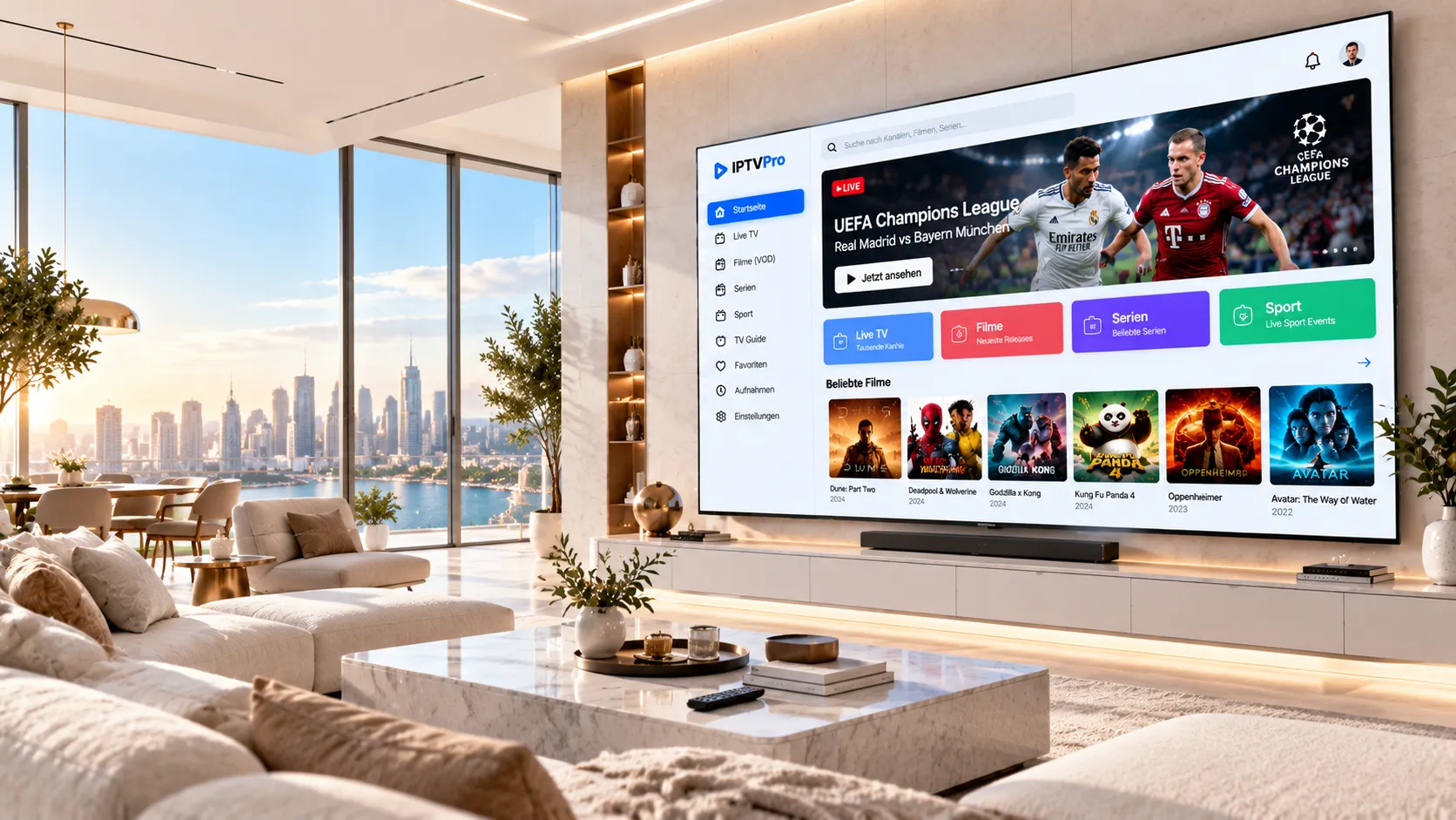Einrichtungsbildschirm für eine IPTV Line in TiviMate auf einem Android TV-Gerät mit Xtream-Codes-Eingabemaske