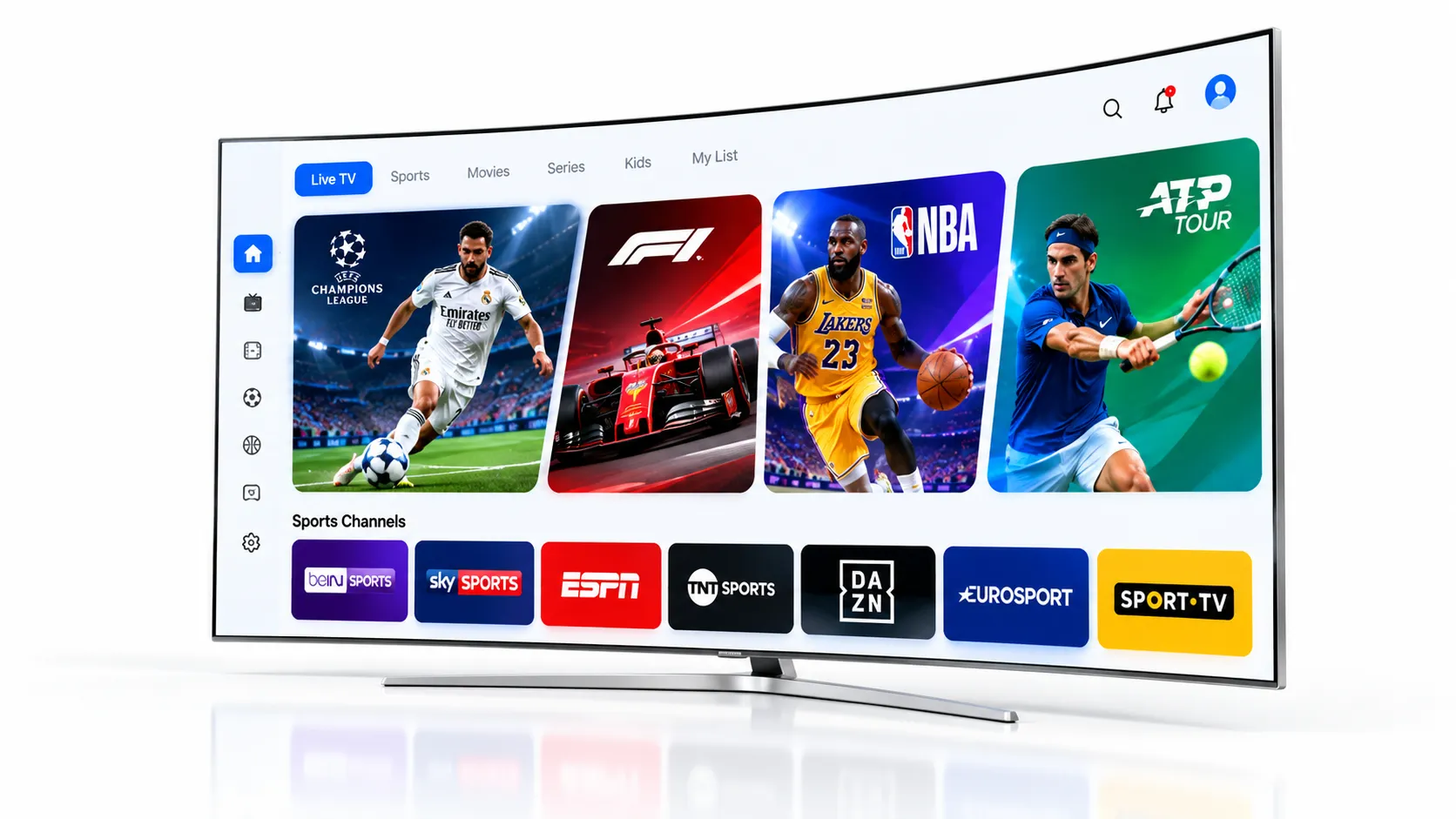 IPTV Reseller Panel Oberfläche mit Benutzerübersicht, Credit-Stand und Verwaltungsmenü auf einem Desktop-Bildschirm